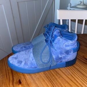 Adidas Tubular Invader Sneakers Mens 11 Suede Bluebird High Top Shoes